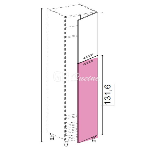 1 porte pour meuble colonne - HT 131.6