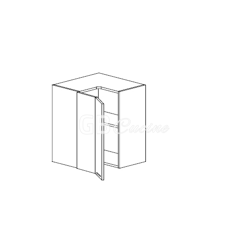 Meuble Haut angle gauche,  2 portes charnières à gauche, 1 étagère