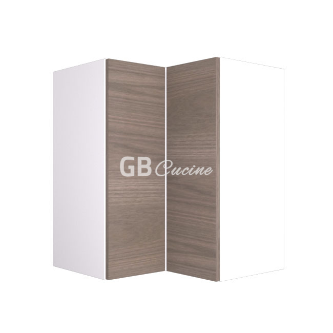 Meuble Haut angle gauche,  2 portes charnières à gauche, 1 étagère