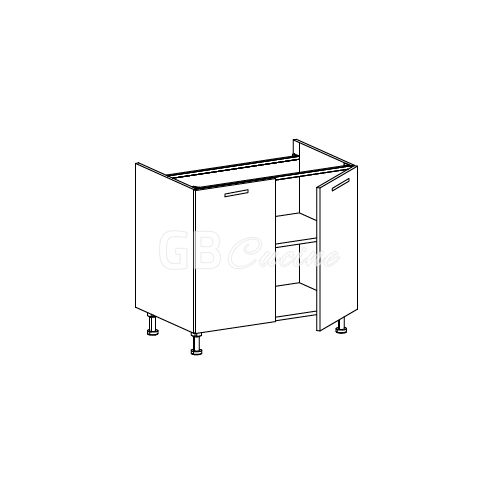 Meuble Bas, plaque de cuisson,  2 portes, 1 étagère