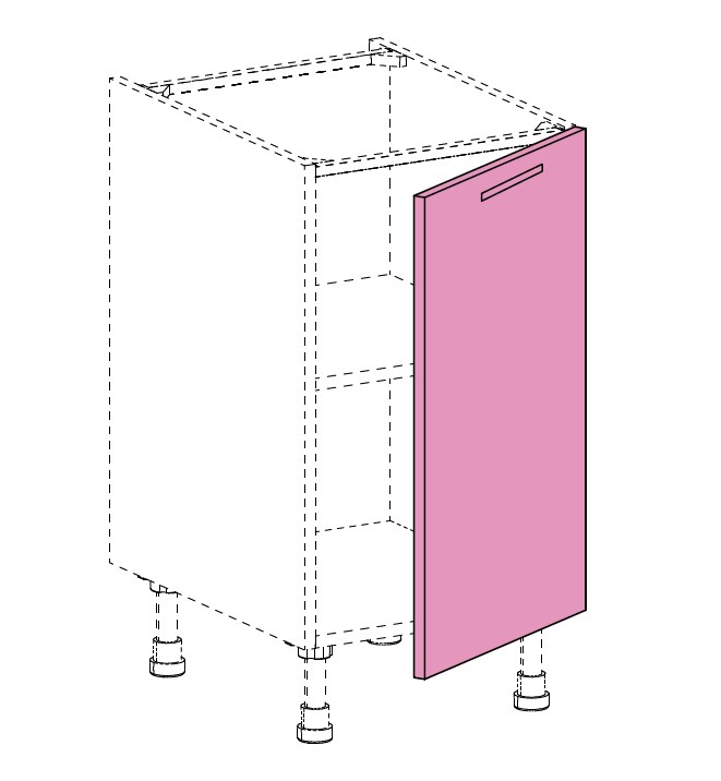 1 porte pour meuble bas ou haut droite