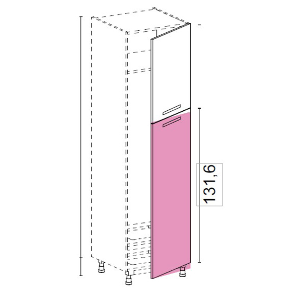 1 porte pour meuble colonne droite - HT 131.6