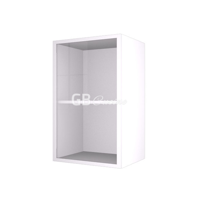 Meuble Haut,  1 porte  vitrine charnières à gauche, 1 étagère
