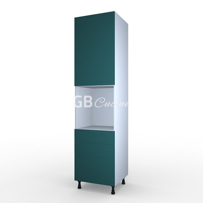 Meuble Colonne four simple,  1 porte charnières à droite 2 tiroirs 1 coffre, 1 étagère