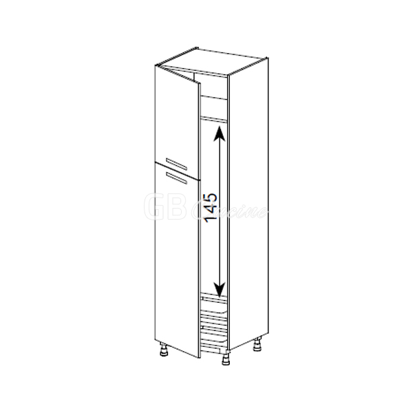 Meuble Colonne, réfrigérateur,  2 portes charnières à gauche, 1 étagère