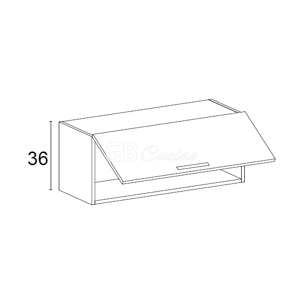 Meuble Haut,  1 porte à rabat