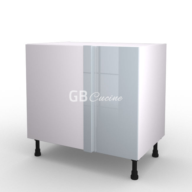 Meuble Bas angle gauche,  1 porte de 30  charnières à gauche, 1 étagère