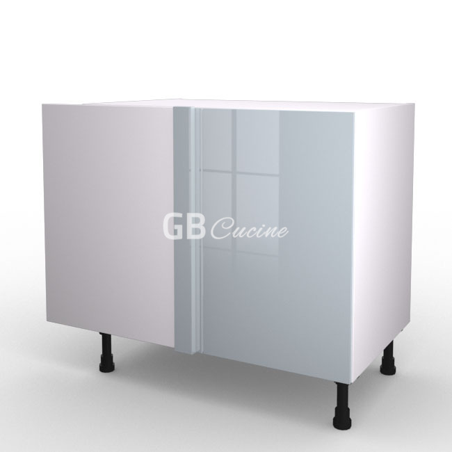 Meuble Bas angle gauche,  1 porte de 45  charnières à gauche, 1 étagère