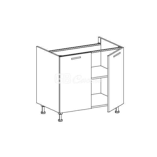 Meuble Bas, plaque de cuisson,  2 portes, 1 étagère