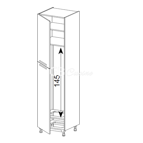 Meuble Colonne, réfrigérateur,  2 portes charnières à gauche, 1 étagère