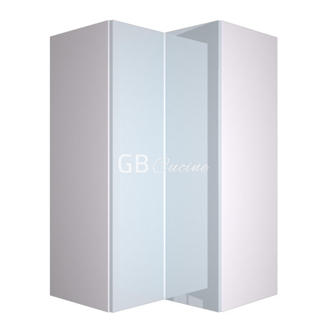 Meuble Haut angle gauche,  2 portes charnières à gauche, 2 étagères