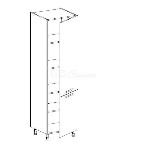 Meuble Colonne  rangement,  2 portes charnières à droite, 4 étagères