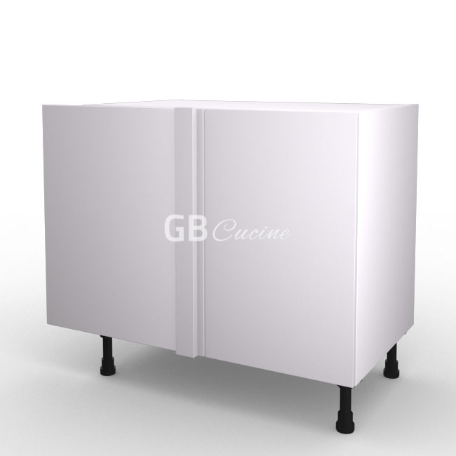Meuble Bas angle gauche,  1 porte de 45  charnières à gauche, 1 étagère