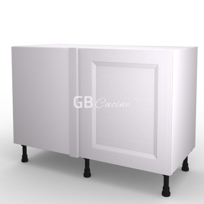 Meuble Bas angle gauche,  1 porte de 60  charnières à gauche, 1 étagère