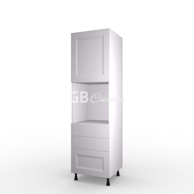 Meuble Colonne four simple,  1 porte charnières à gauche 2 tiroirs 1 coffre, 1 étagère