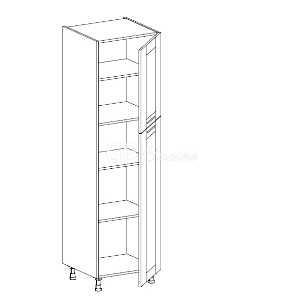 Meuble Colonne  rangement,  2 portes charnières à droite, 5 étagères