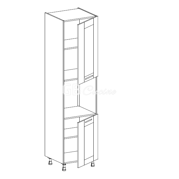 Meuble Colonne four simple,  2 portes charnières à droite, 2 étagères