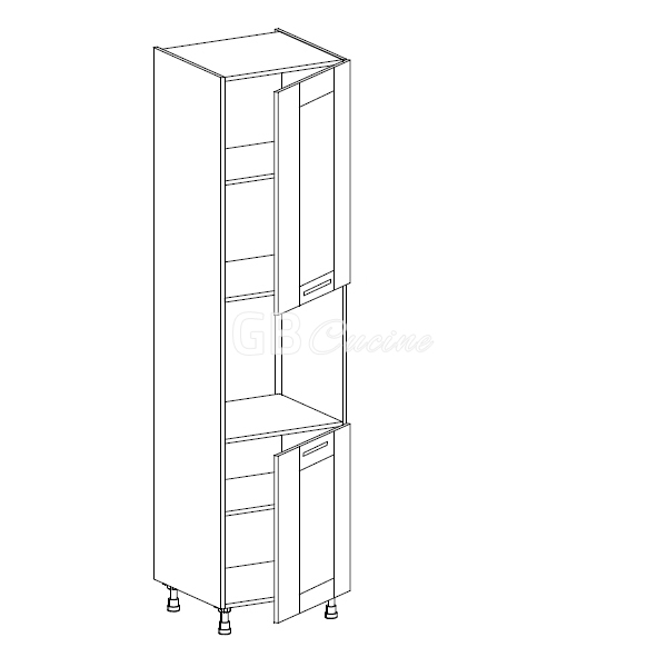 Meuble Colonne four simple,  2 portes charnières à gauche, 2 étagères