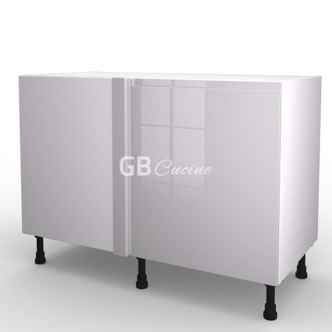 Meuble Bas angle gauche,  1 porte de 60  charnières à gauche, 1 étagère