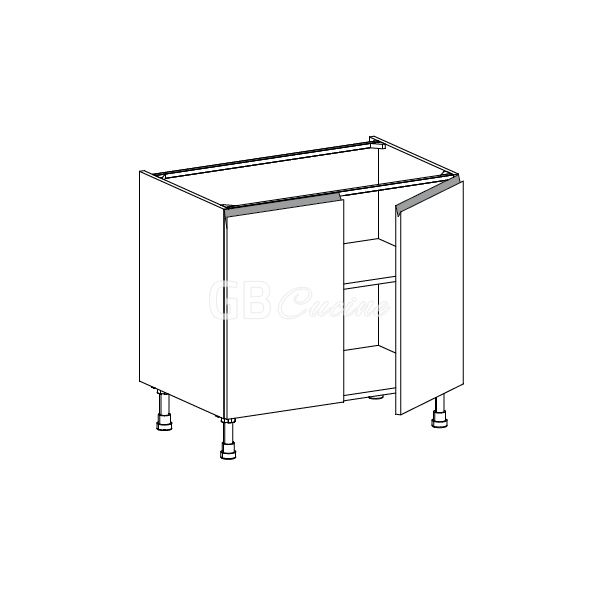 Meuble Bas,  2 portes, 1 étagère