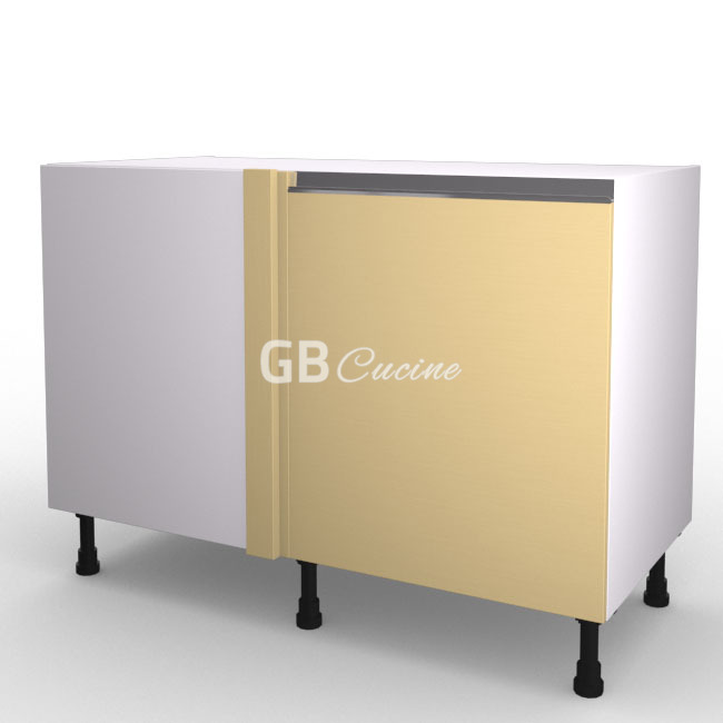 Meuble Bas angle gauche,  1 porte de 60  charnières à gauche, 1 étagère