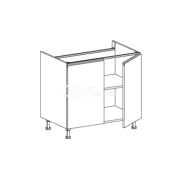 Meuble Bas, plaque de cuisson,  2 portes, 1 étagère