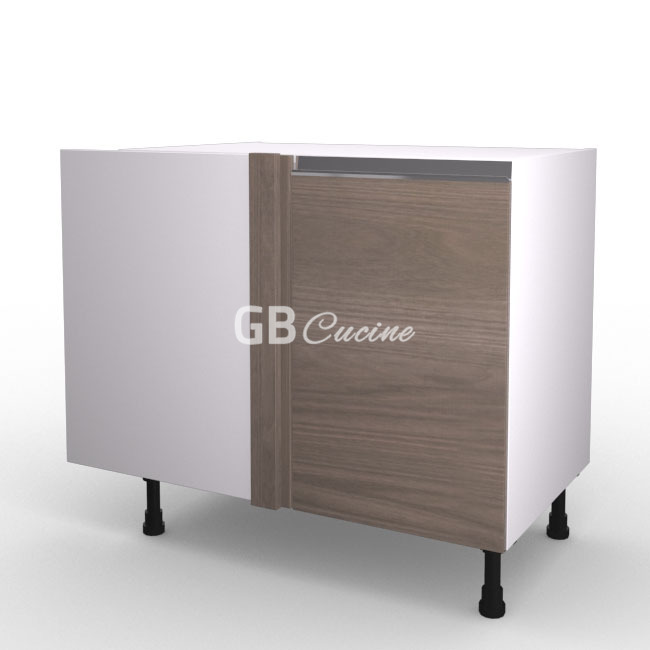 Meuble Bas angle gauche,  1 porte de 45  charnières à gauche, 1 étagère