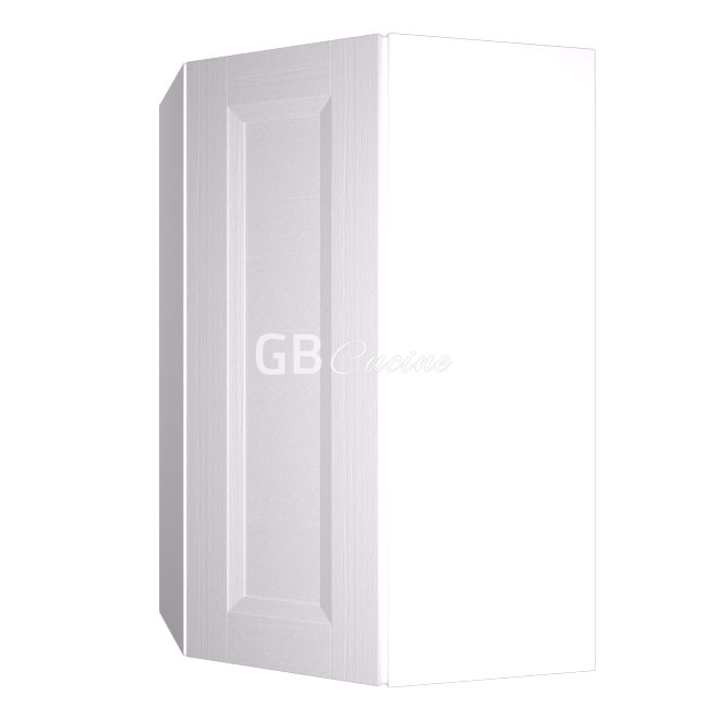 Meuble Haut angle gauche,  2 portes charnières à gauche, 2 étagères