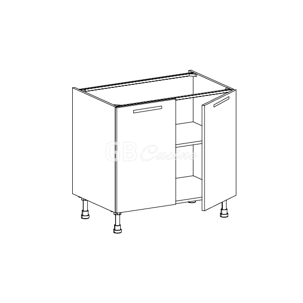 Meuble Bas,  2 portes, 1 étagère