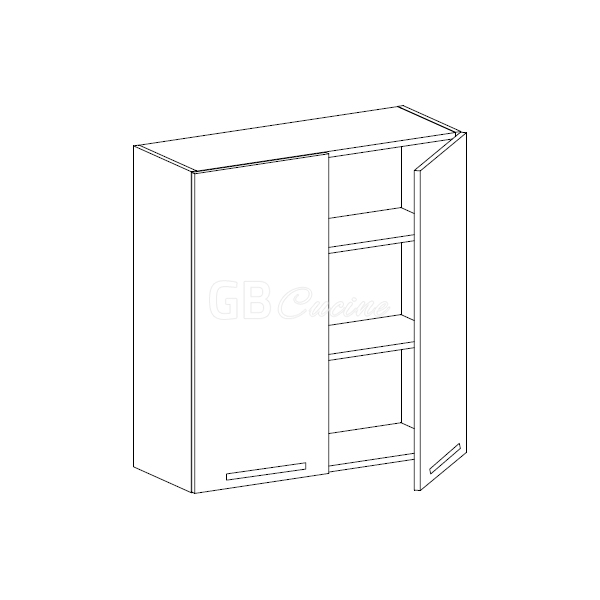 Meuble Haut,  2 portes, 2 étagères